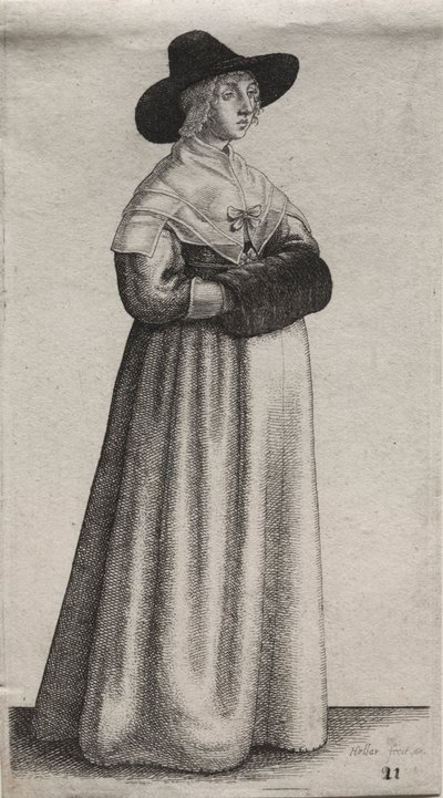 Engelske kvinders adskillige vaner, fra adelen til landskvinder..., 1640. af Wenceslaus Hollar