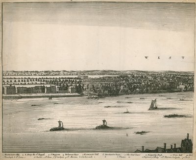 Udsigten til London og Westminster taget fra Lambeth af Wenceslaus Hollar