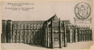 Den sydlige udsigt til Conventual Church of Westminster, London af Wenceslaus Hollar