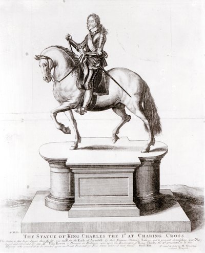 Statuen af kong Charles den 1. ved Charing Cross af Wenceslaus Hollar