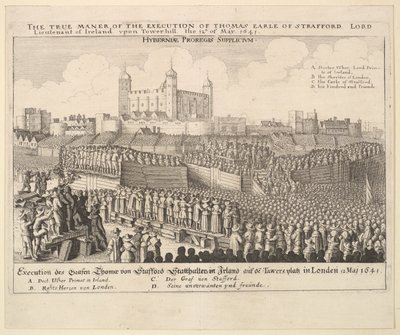 Den sande måde ved henrettelsen af Thomas Earle af Strafford, 1641. af Wenceslaus Hollar