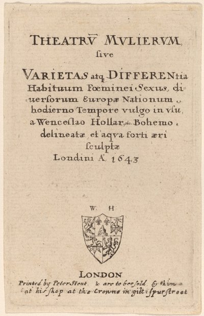 Kvindernes Teater: Titelside af Wenceslaus Hollar