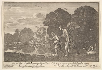 Tobias og englen, 1644-52. af Wenceslaus Hollar