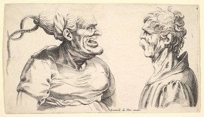 To deforme hoveder, 1625-1744. af Wenceslaus Hollar