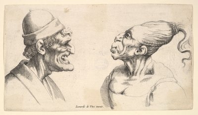 To deforme hoveder, 1625-77. af Wenceslaus Hollar