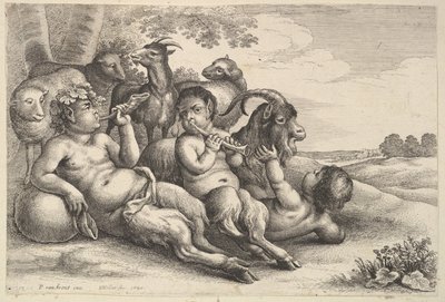 To unge satyrer og en dreng, 1647. af Wenceslaus Hollar