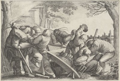 Kæmpende landmænd af Wenceslaus Hollar