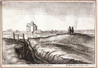 Udsigt over området omkring New River Head, Finsbury, London, 1665 af Wenceslaus Hollar