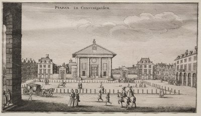 Udsigt over London: Piazzaen i Covent Garden. af Wenceslaus Hollar