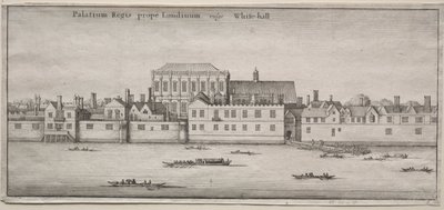 Udsigt over London: Whitehall fra floden af Wenceslaus Hollar