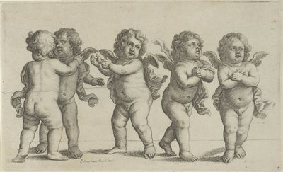 Fem keruber Paedopaegnion (serietitel) af Wenceslaus Hollar