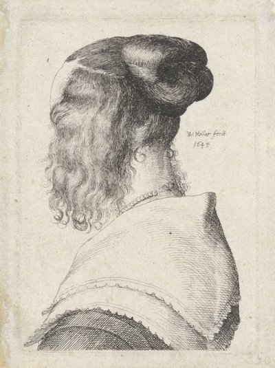 Kvinde med hår oppe, set skråt bagfra af Wenceslaus Hollar