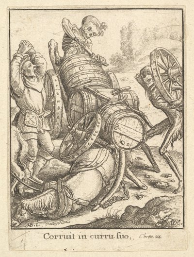 Waggoner, fra Dødedansen, 1651. af Wenceslaus Hollar