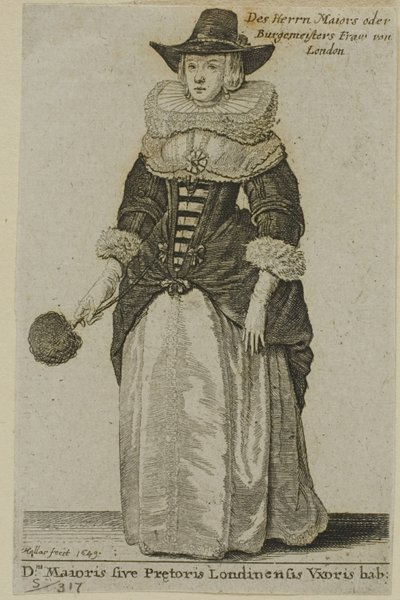 Londons borgmesters hustru af Wenceslaus Hollar