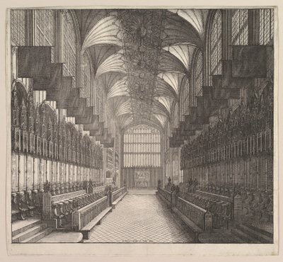 Windsor Castle, St. Georges Chapel, Kor, 1663. af Wenceslaus Hollar