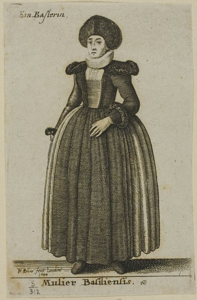 Kvinde fra Basel af Wenceslaus Hollar