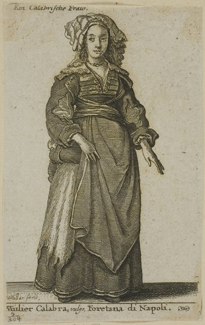 Kvinde fra Calabrien af Wenceslaus Hollar