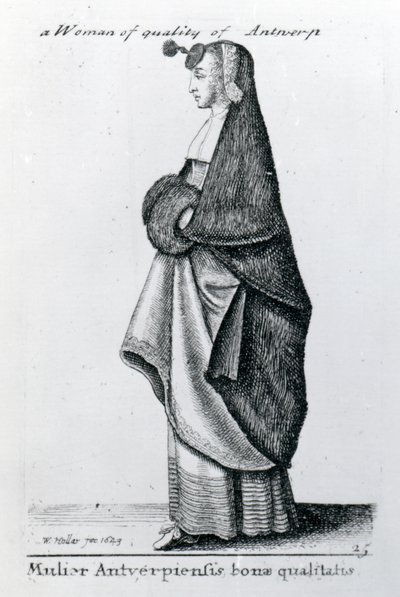 Kvinde af kvalitet fra Antwerpen, 1643 af Wenceslaus Hollar
