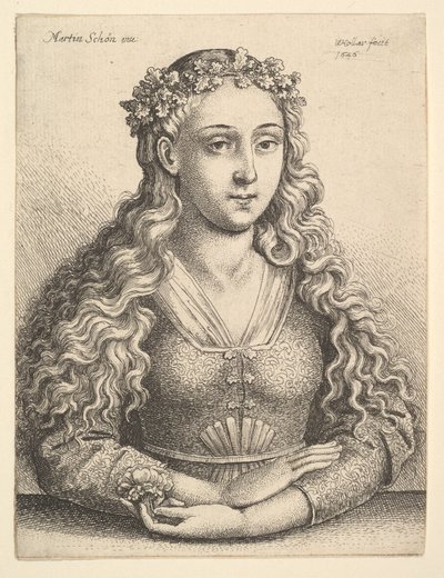 Kvinde med en krans af egeblade, 1646. af Wenceslaus Hollar