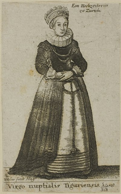 Zürich kvinde i brudekjole af Wenceslaus Hollar