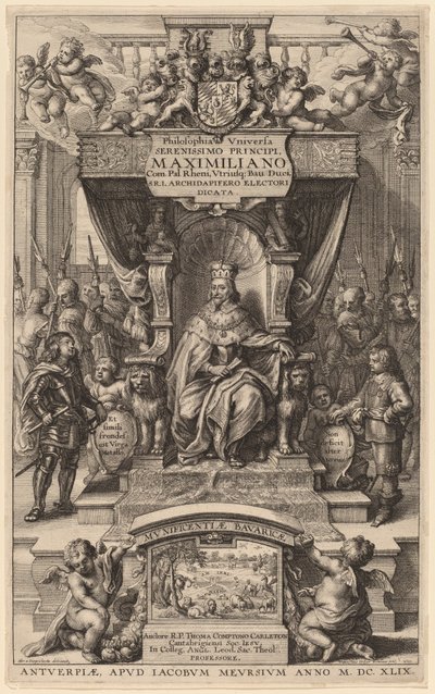 Titelside til "Universets filosofi" af Wenceslaus Hollar after Abraham van Diepenbeeck
