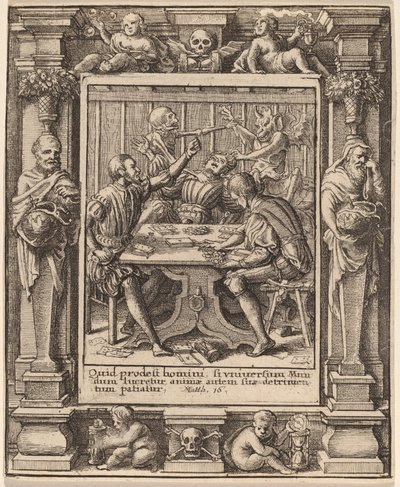 Spillere af Wenceslaus Hollar after Hans Holbein the Younger after Abraham van Diepenbeeck
