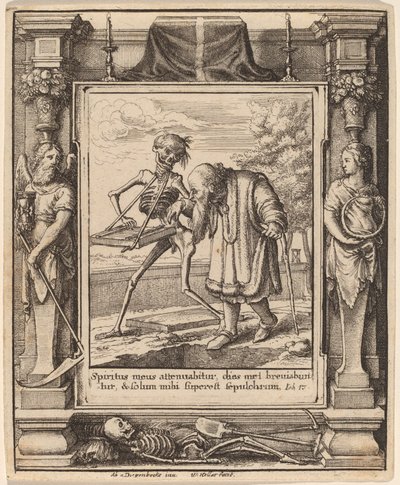 Gammel mand af Wenceslaus Hollar after Hans Holbein the Younger after Abraham van Diepenbeeck