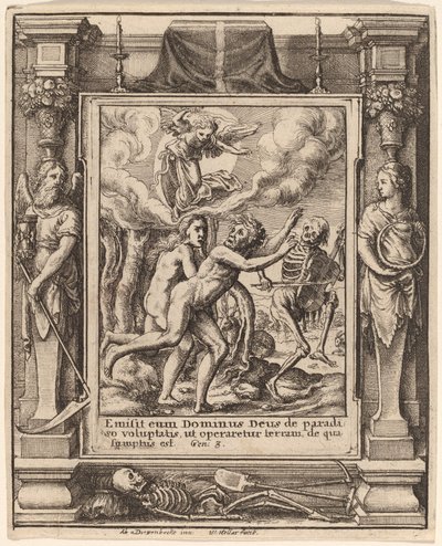 det tabte paradis af Wenceslaus Hollar after Hans Holbein the Younger after Abraham van Diepenbeeck