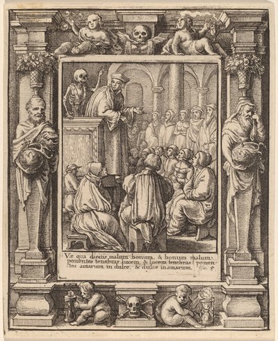 Prædikant af Wenceslaus Hollar after Hans Holbein the Younger after Abraham van Diepenbeeck
