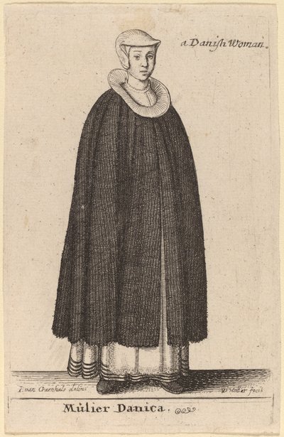 En dansk kvinde af Wenceslaus Hollar after Hendrik J. van Craenhals