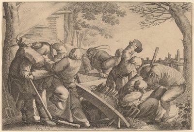 Bondeslagsmål af Wenceslaus Hollar after Pieter Bruegel the Elder
