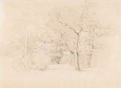 Landskab, lund af Werner Holmberg