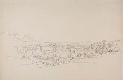 Bølgende landskab med gitterhuse af Werner Holmberg