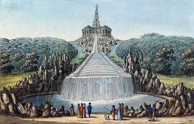 The Cascades (håndfarvet radering) af Werner Kobold