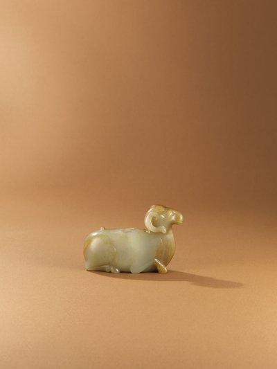 Ram-formet vandpotte (celadon jade) af Western Han Dynasty Chinese School