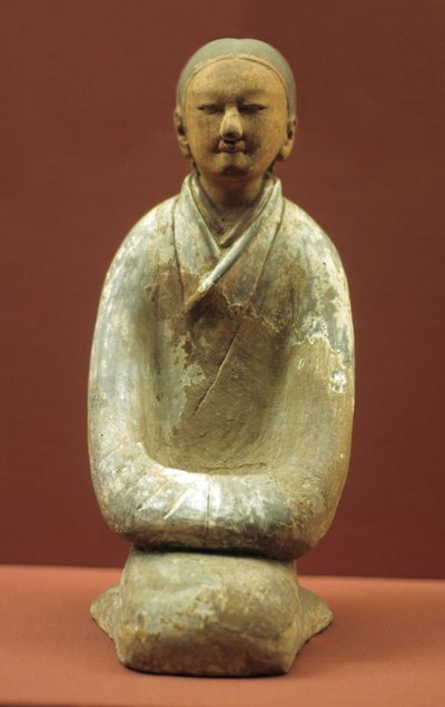 Kvinde sidder på sine hæle, 206 f.Kr.-8 e.Kr af Western Han Dynasty Chinese School
