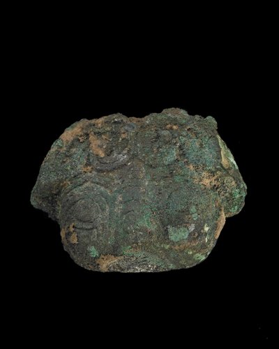 Ornament: grotesk dyremaske (bronze) af Western Zhou Dynasty Chinese School