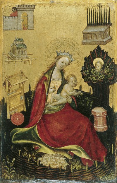 Jomfruen og barnet i Hortus Conclusus af Westphalian Master