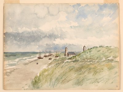 Tegning, Kysten ved Kativigh, Holland, 21. august 1887 af Whitney Warren Jr.