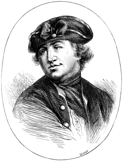 Commodore Robert Hopkins, amerikansk flådekommandant, fra et tryk fra 1776, c1880 af Whymper