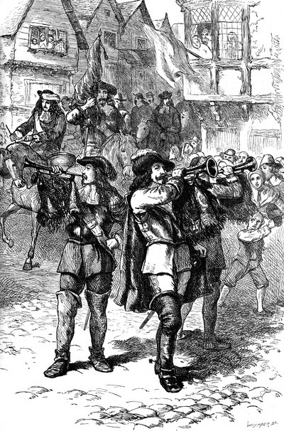 James II proklameret i Boston, 1685 c1880 af Whymper