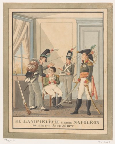 Napoleon er barberet Landmelitterne har sæbe Napoleon op igen (titel på objekt) af Wijnand Esser