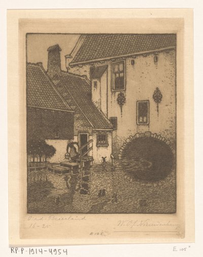 Bagfacade på rådhuset i Oud-Beijerland Kanal i det gamle Bayern (original titel) af Wijnand Otto Jan Nieuwenkamp (signed by artist)