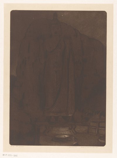Billed van de boeddha Avukana ved Kekirawa på Sri Lanka Het gebed (original titel) af Wijnand Otto Jan Nieuwenkamp (signed by artist)