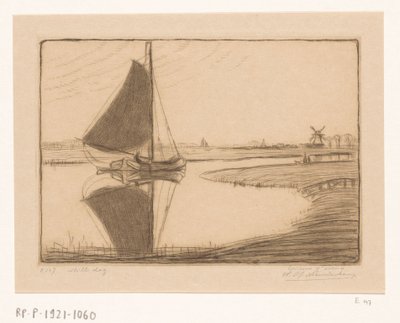 Drecht A Quiet Day (original titel) af Wijnand Otto Jan Nieuwenkamp (signed by artist)