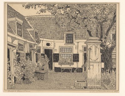 Hofje van Loo i Haarlem af Wijnand Otto Jan Nieuwenkamp (signed by artist)