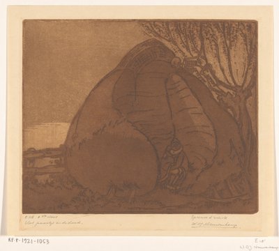 Mand og kvinde spioneret af Døden Parret og døden (original titel) af Wijnand Otto Jan Nieuwenkamp (signed by artist)