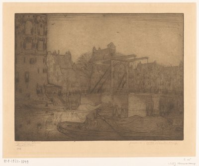 Montelbaanstoren, Amsterdam (original titel) af Wijnand Otto Jan Nieuwenkamp (signed by artist)