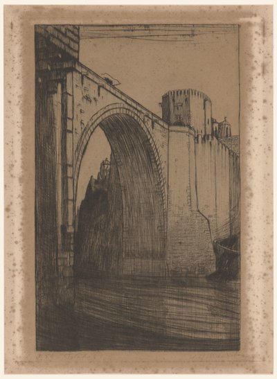 Alcantara-broen over Taag i Toledo Toledo, de oude brug (original titel) af Wijnand Otto Jan Nieuwenkamp (signed by artist)