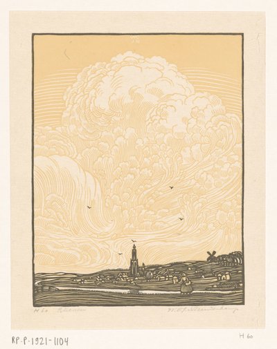 Rhenen (original titel på objekt) af Wijnand Otto Jan Nieuwenkamp (signed by artist)